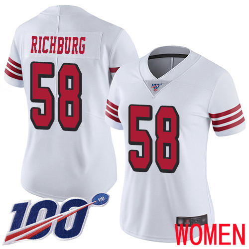San Francisco 49ers Limited White Women Weston Richburg NFL Jersey #58 100th Season Vapor Untouchable